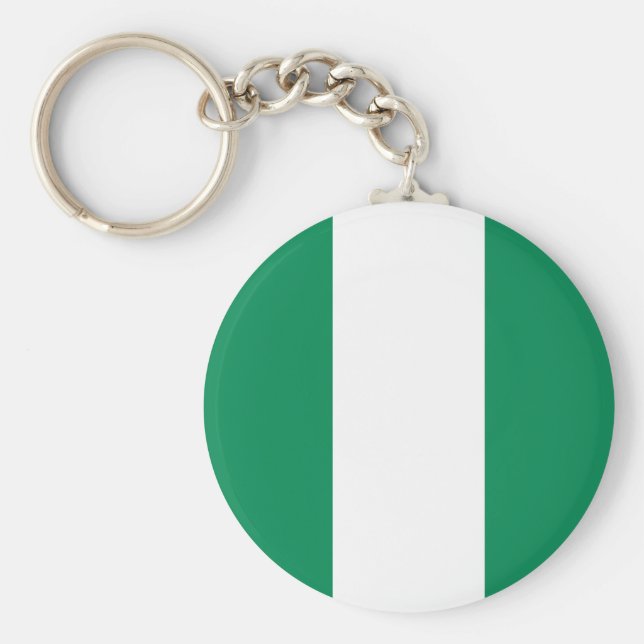 Nigeria (Nigerian) Flag Key Ring (Front)