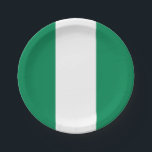 Nigeria (Nigerian) Flag Paper Plate<br><div class="desc">Customisable World Flag Products - Please feel free to add your own text.</div>