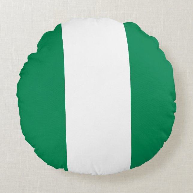 Nigeria (Nigerian) Flag Round Cushion (Front)