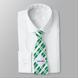 Nigeria Nigerian Flag Tiled Green Personalised  Tie