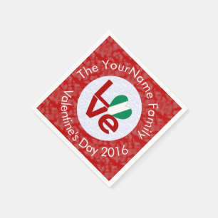 Nigeria Red LOVE Flag Personalised Napkin