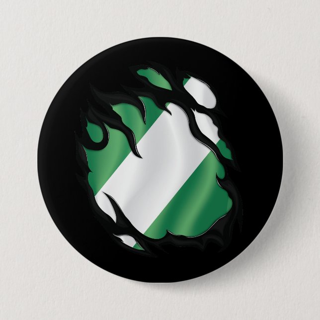 Nigeria Ripped Flag 7.5 Cm Round Badge (Front)