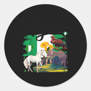 Nigeria Roots Naija Heritage Idea For Women &amp;  Classic Round Sticker