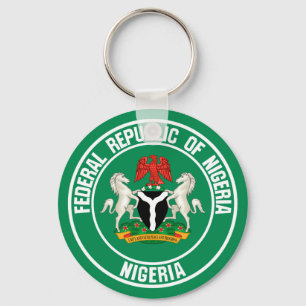 Nigeria Round Emblem Key Ring