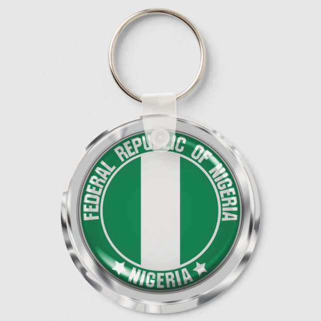 Nigeria Round Emblem Key Ring (Front)