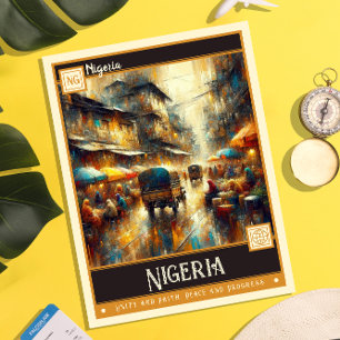 Nigeria Vintage Painting Postcard