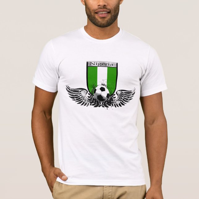 Nigeria Winged soccer football emblem shield T-Shirt (Front)