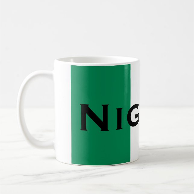 Nigeria with Nigerian Flag (West Africa) Coffee Mug (Left)