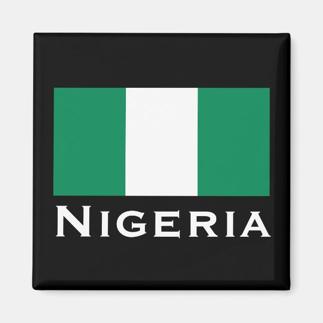 Nigeria with Nigerian Flag (West Africa) Magnet (Front)