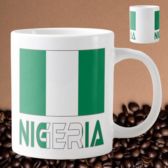 Nigeria with the Nigerian Flag  Large Coffee Mug (Creator Uploaded)