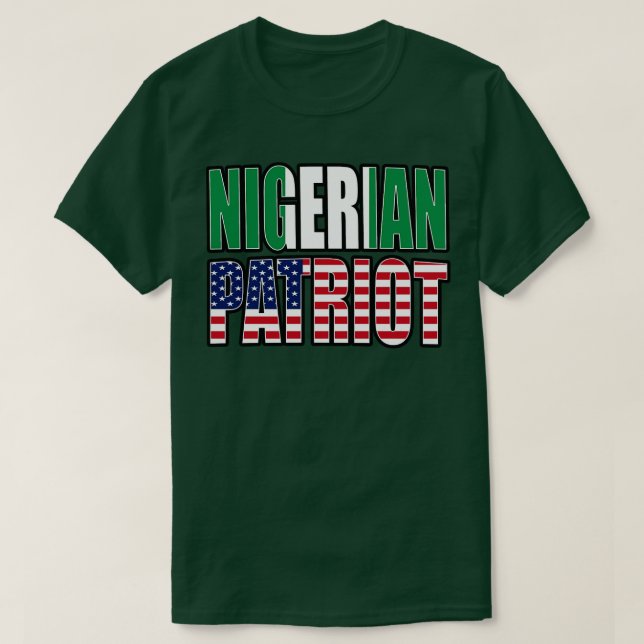 Nigerian American Patriot Pride Heritage Flag  T-Shirt (Design Front)