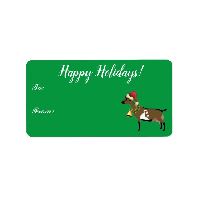 Nigerian Dwarf Dairy Goat Christmas Gift Tag (Front)