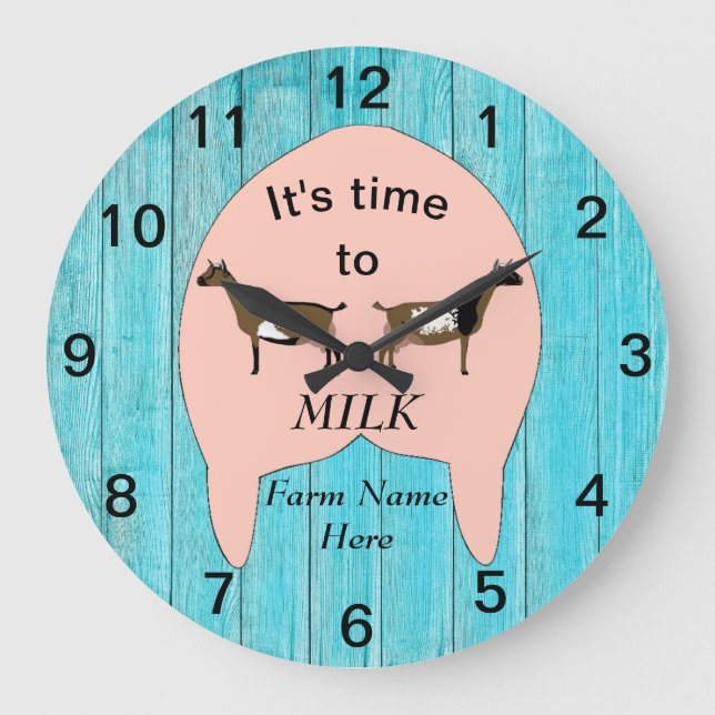 Nigerian Dwarf Dairy Goat Farm Udder Large Clock (Front)