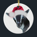 Nigerian Dwarf Goat Santa Hat Christmas Ornament<br><div class="desc">Variety of Goat Christmas ornaments for your Holiday gift giving,  Christmas tree or window ornaments- most are double sided designs and can be personalised.</div>