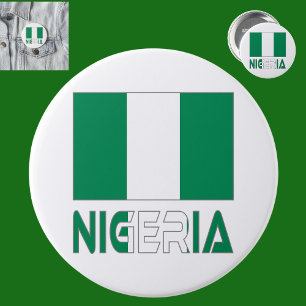 Nigerian Flag and Nigeria 7.5 Cm Round Badge
