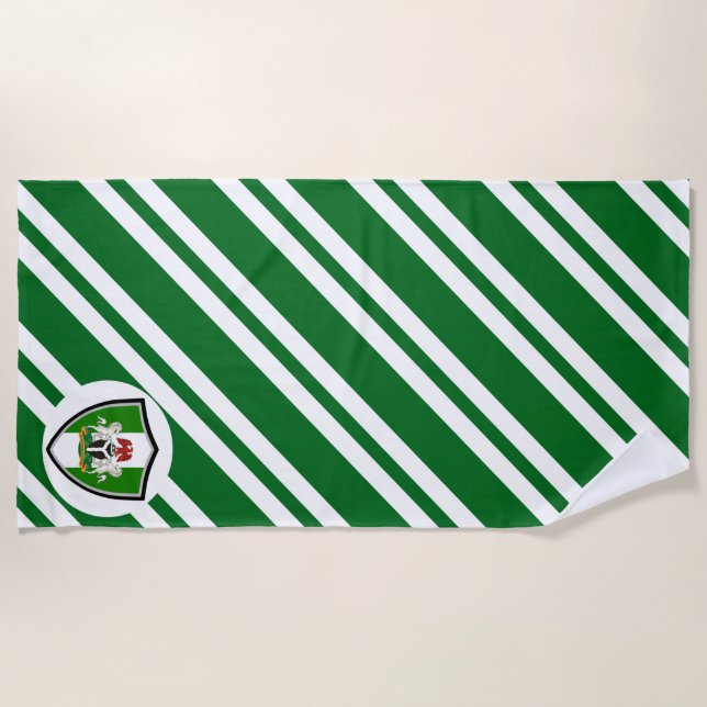 Nigerian flag-coat arms beach towel (Front)