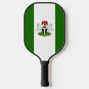 Nigerian flag-coat arms pickleball paddle