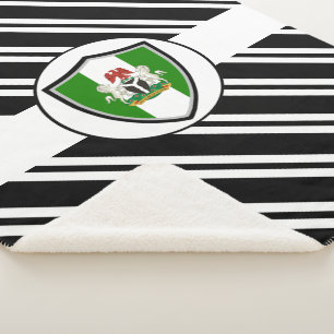 Nigerian flag-coat arms sherpa blanket