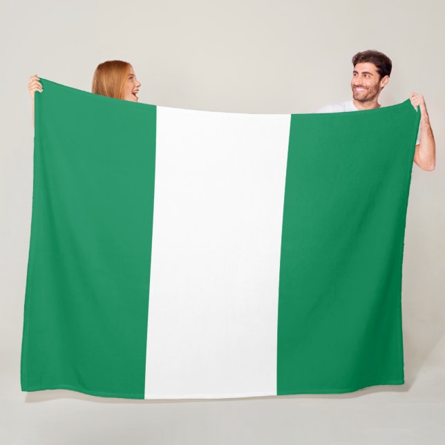 Nigerian Flag Fleece Blanket (In Situ)