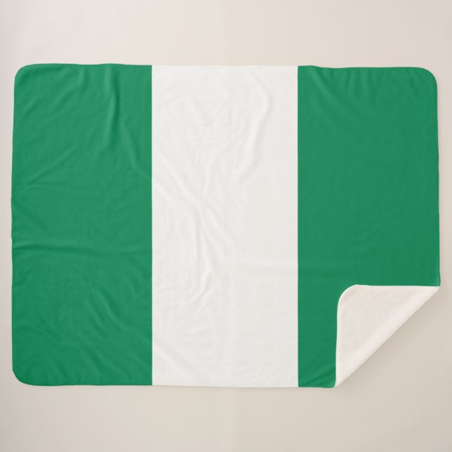 Nigerian Flag Sherpa Blanket (Front (Horizontal))