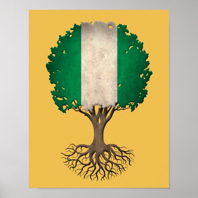 Nigerian Flag Tree of Life Customisable Poster (Front)