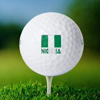 Nigerian Flag with Nigeria in Colours Golf Balls