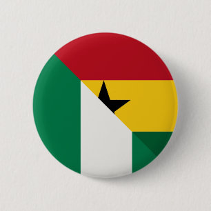 Nigerian Ghanaian Flag Nigeria Ghana Naija 6 Cm Round Badge