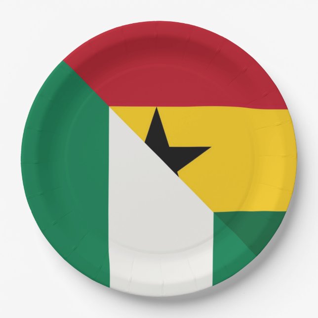 Nigerian Ghanaian Flag Nigeria Ghana Naija Paper Plate (Front)