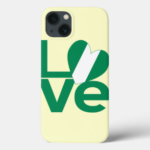 Nigerian Green LOVE Heart Flag iPhone 13 Case