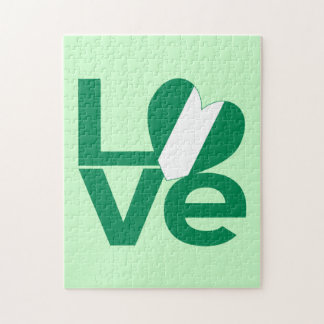 Nigerian Green LOVE Heart Flag  Jigsaw Puzzle