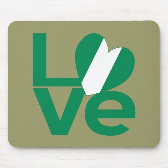 Nigerian Green LOVE Heart Flag  Mouse Pad (Front)