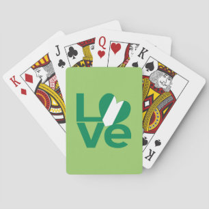 Nigerian Green LOVE Heart Flag Playing Cards