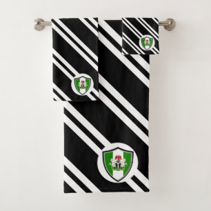 Nigerian shield flag-coat arms bath towel set