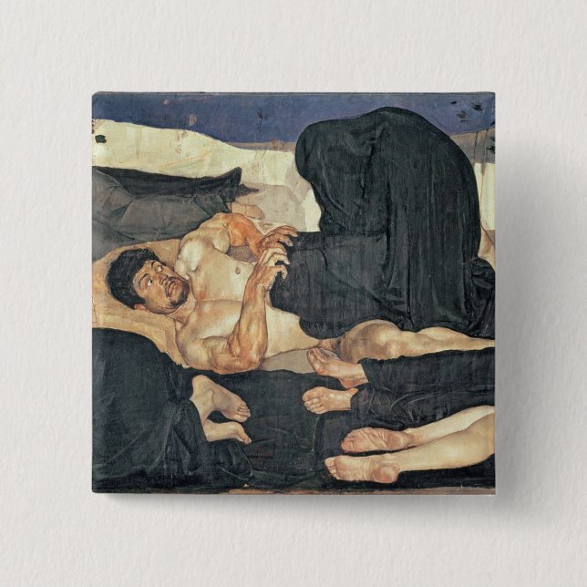 Night, 1890 (oil on canvas) 15 cm square badge (Front)