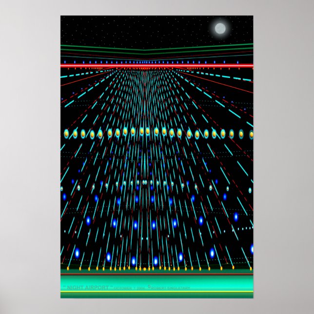 " NIGHT AIRPORT " by: Robert Singletary Poster (Front)