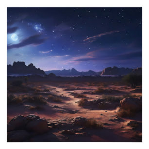 Night at Desert Photo Print