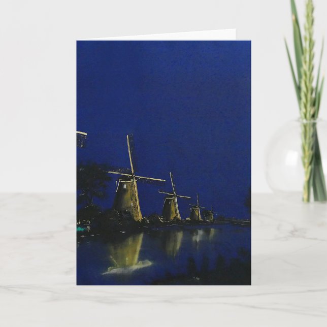 Night at Kinderdijk Card (Front)