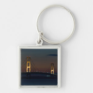 Night At Mackinac Bridge Key Ring