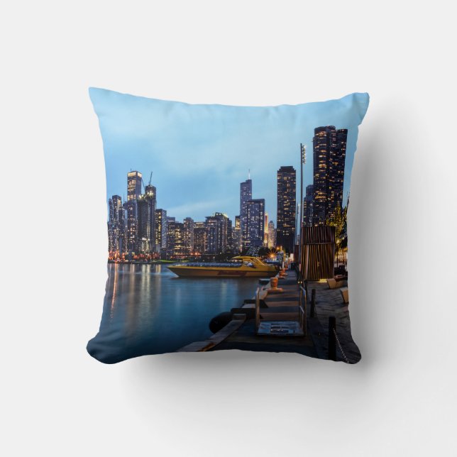 Night At Navy Pier Cushion (Front)
