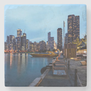 Night At Navy Pier Stone Coaster