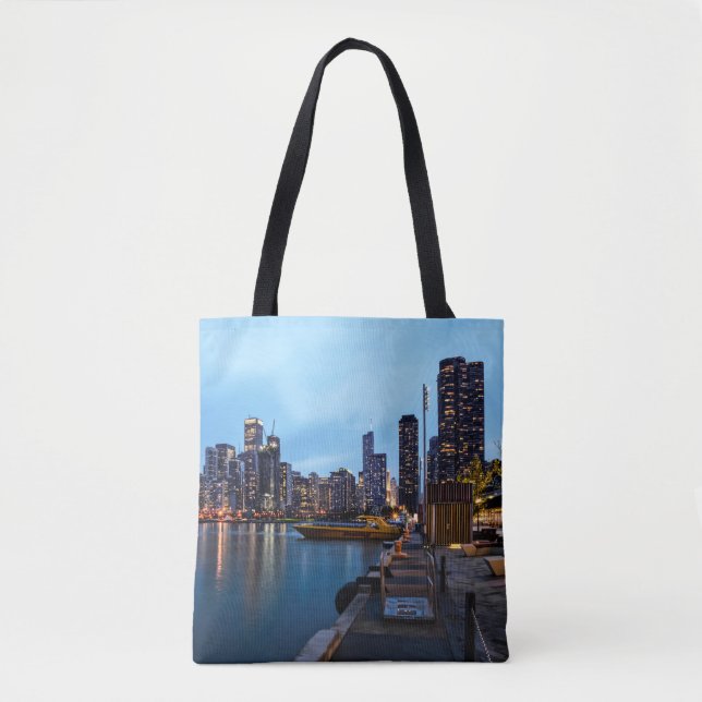 Night At Navy Pier Tote Bag (Front)