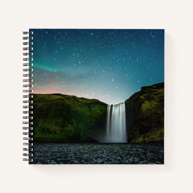 Night at Skógafoss Notebook (Front)
