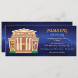 Night at the Museum Ticket Party Event Invitation<br><div class="desc">Night at the museum in a ticket form. Great for a benefit,  event,  or a birthday celebration. Features an old museum under the night sky.
Hand drawn by McBooboos. Room on the back to add any other info. All wording can be changed to fit your needs!</div>