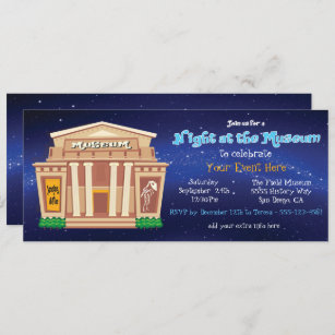 Night at the Museum Ticket Party Event Invitation