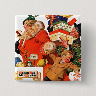 Night before Christmas 15 Cm Square Badge
