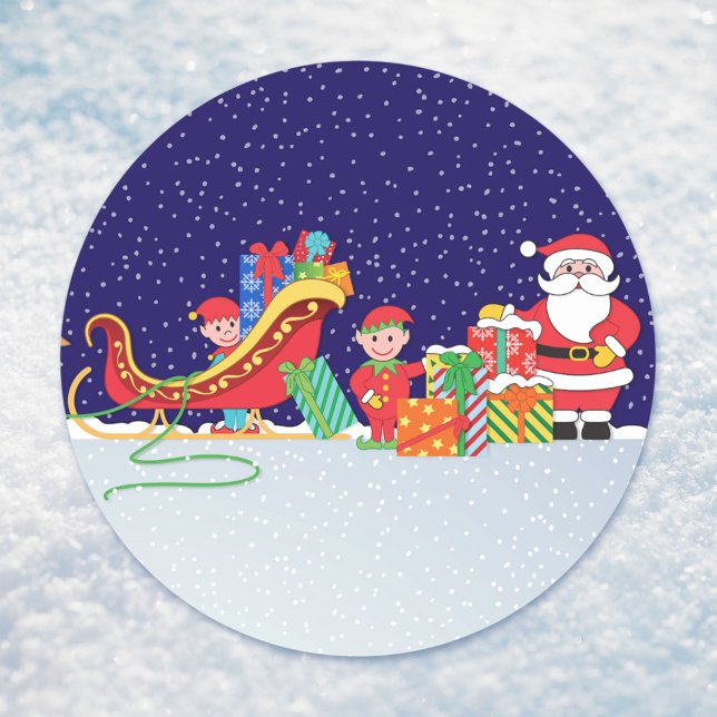 Night Before Christmas Classic Round Sticker (Creator Uploaded)