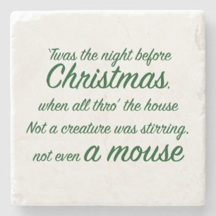 Night Before Christmas Script Ceramic Stone Coaster
