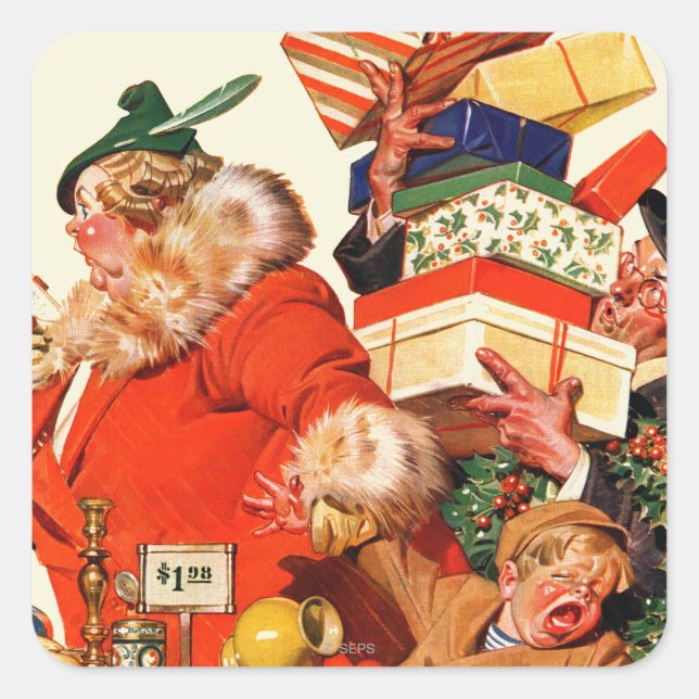 Night before Christmas Square Sticker (Front)