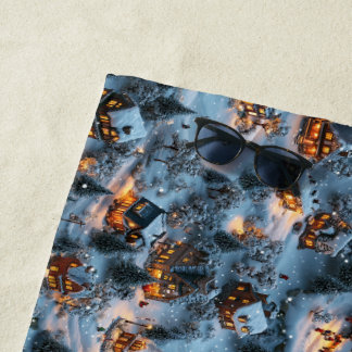 Night Before Christmas - Twilight Serenity  Beach Towel