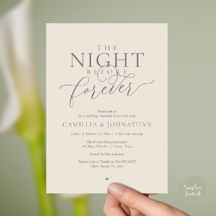 “Night Before Forever” Romantic Rehearsal Dinner Invitation